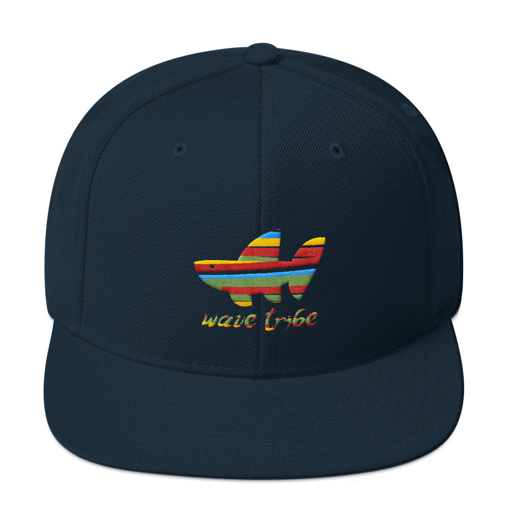 Wave Tribe Rainbow Whale Shark Logo Snapback Hat